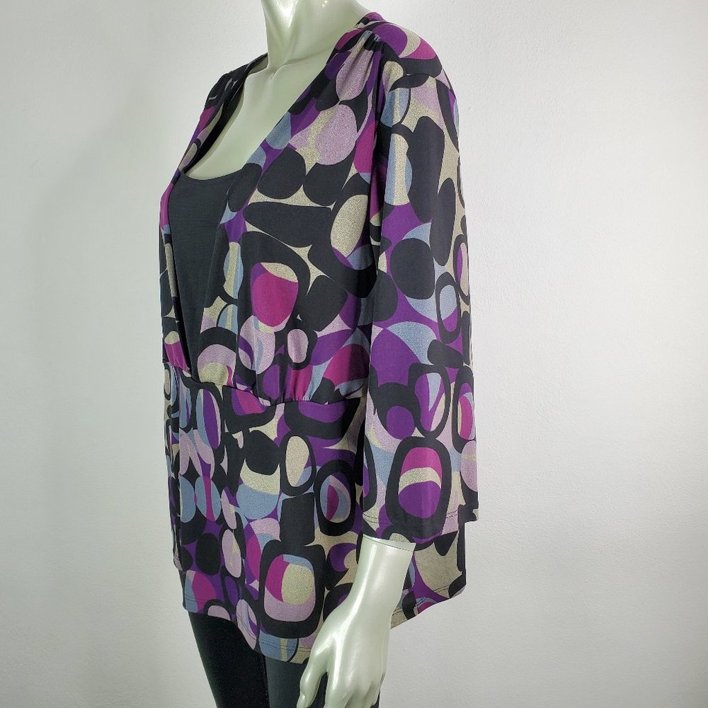Briggs New York Womens Purple Top Plus Size 2X - Picture 4 of 6
